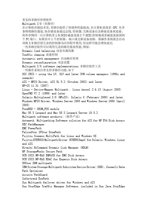 常见的多路径管理软件