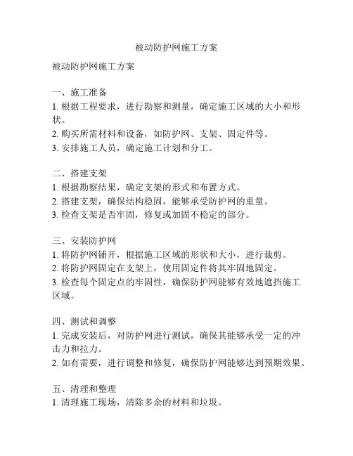 被动防护网施工方案