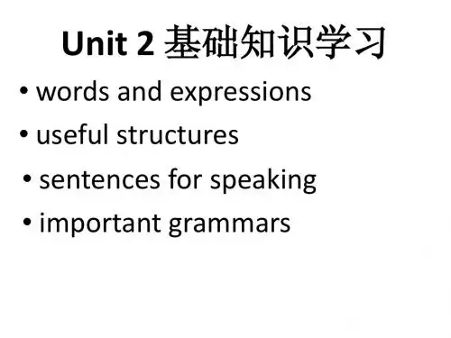 英语新课标必修一课本教案unit 2