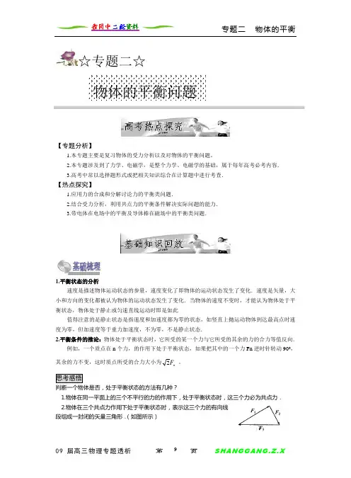 02-物体的平衡问题