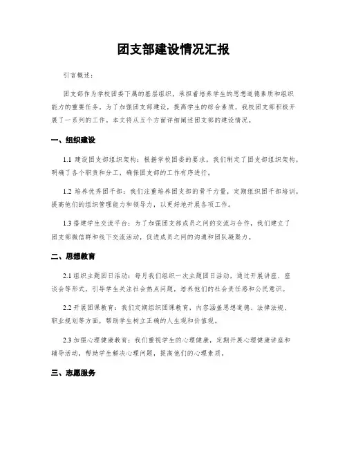 团支部建设情况汇报