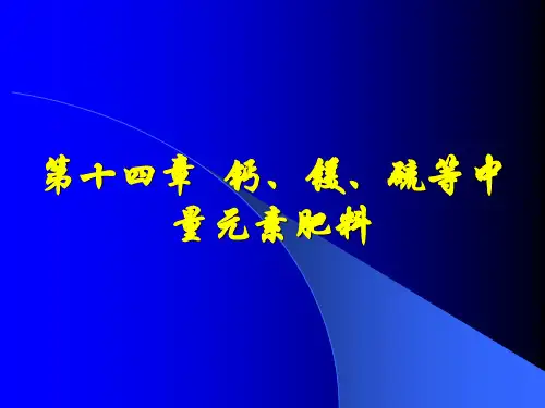 第十四章 钙、镁、硫等中量元素肥料