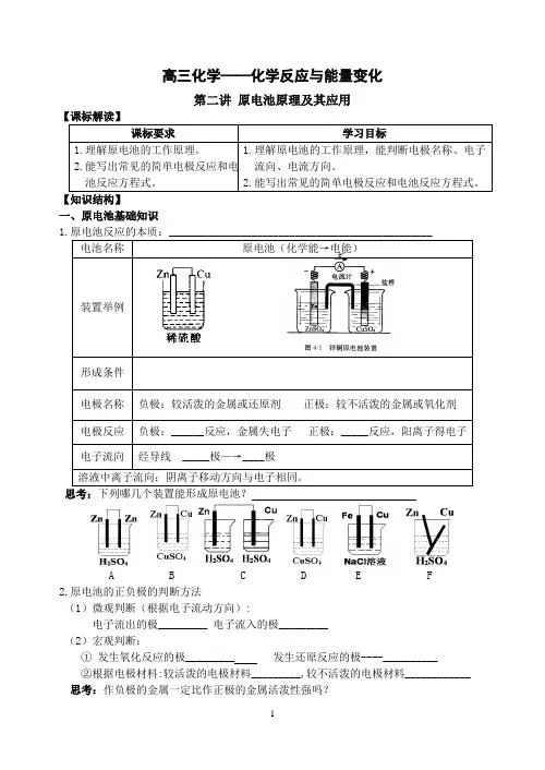 原电池原理及其应用