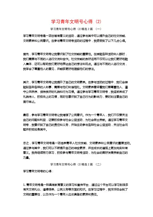 学习青年文明号心得2篇
