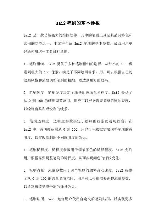 sai2笔刷的基本参数