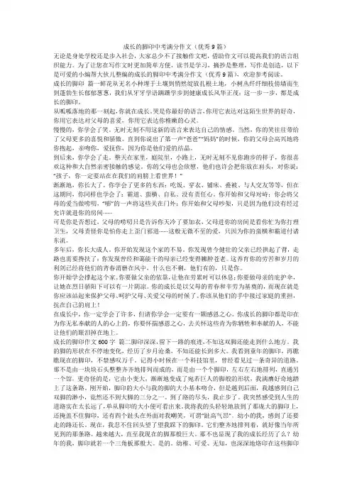 2023最新-成长的脚印中考满分作文(优秀9篇)