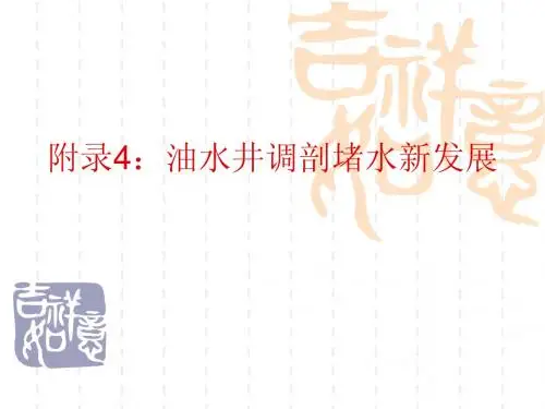 油水井调剖堵水新发展