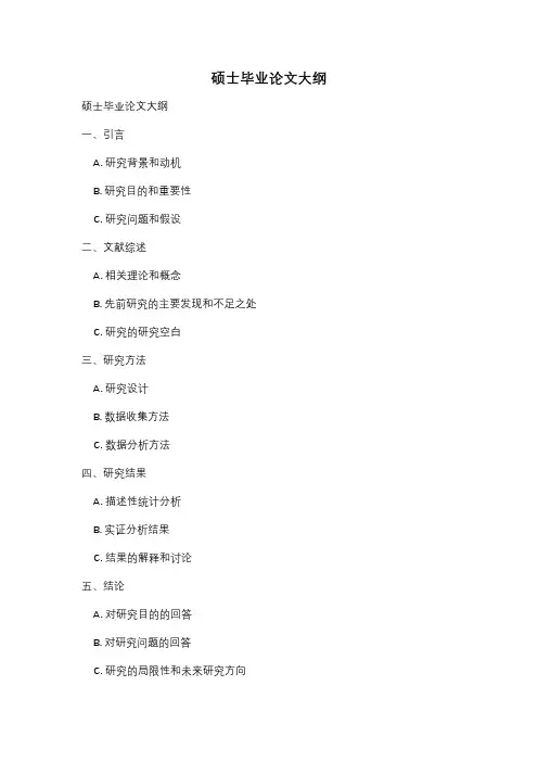 硕士毕业论文大纲
