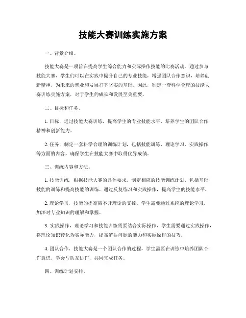 技能大赛训练实施方案