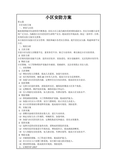 小区安防方案