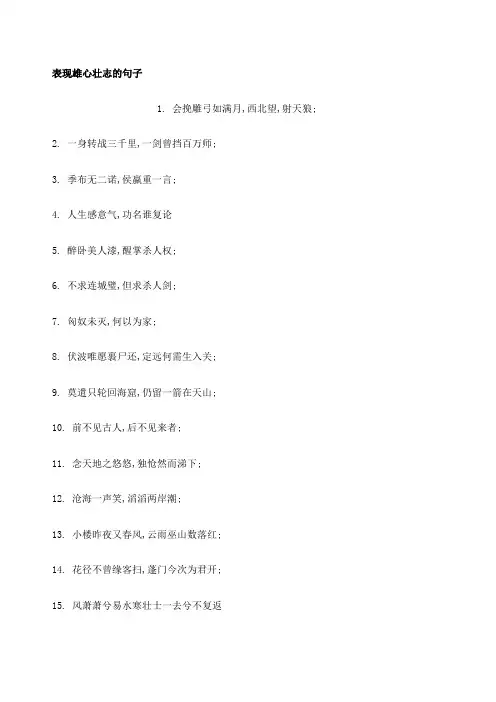 表现雄心壮志的句子
