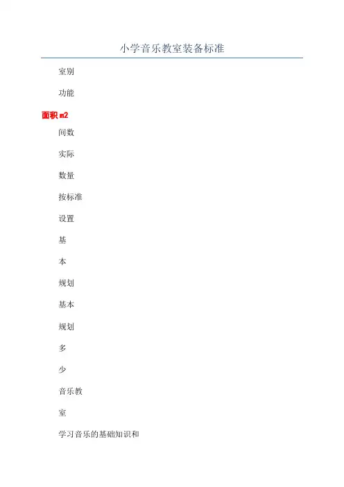 小学音乐教室装备标准