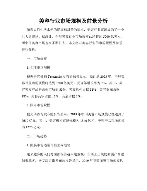 美容行业市场规模及前景分析