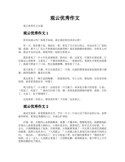 观云优秀作文