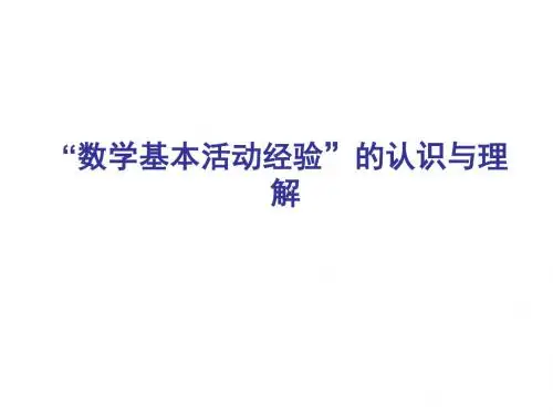 数学基本活动经验的认识与理解讲解
