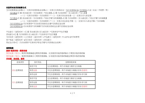 期货从业概念及公式