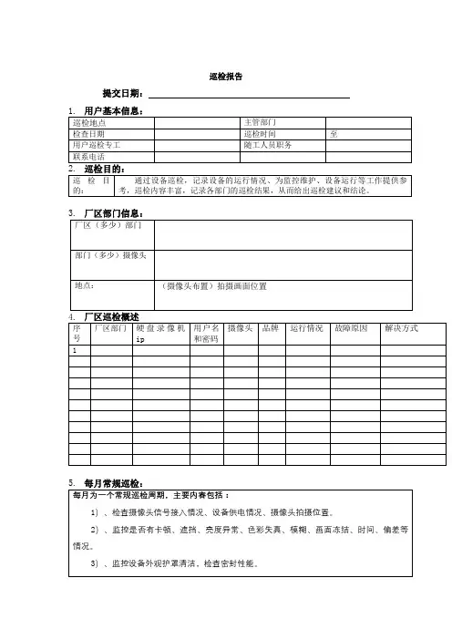 监控项目巡检报告