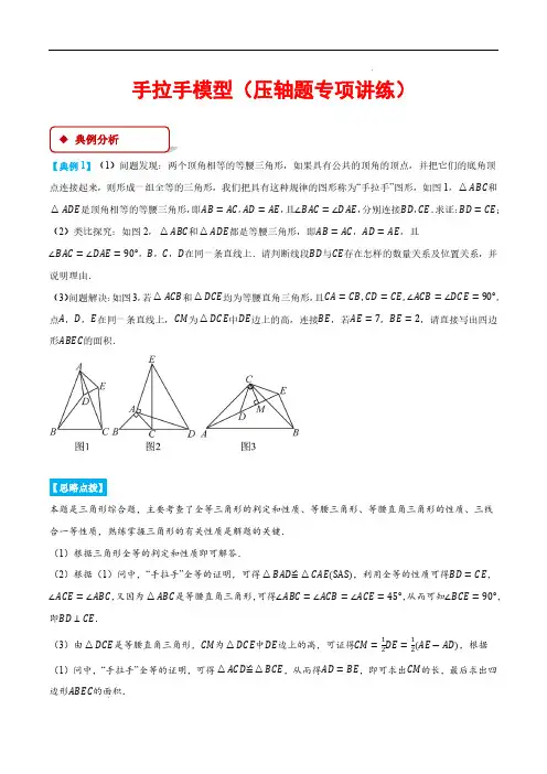 手拉手模型(压轴题专项讲练)(人教版)(解析版)—2024-2025学年八年级数学上册(苏科版)