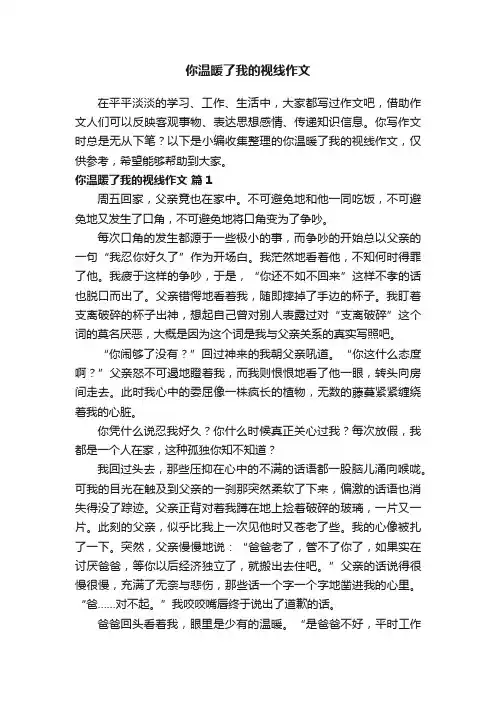 你温暖了我的视线作文600字（精选36篇）
