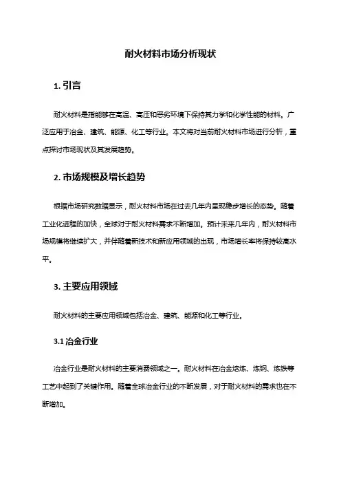 2024年耐火材料市场分析现状