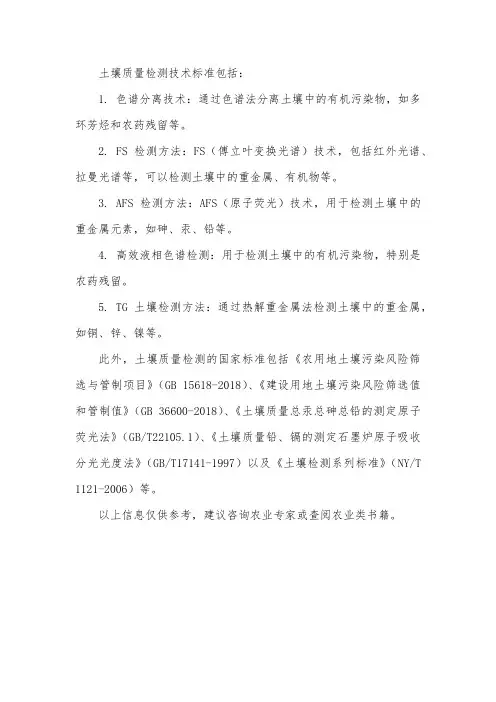 土壤质量检测技术标