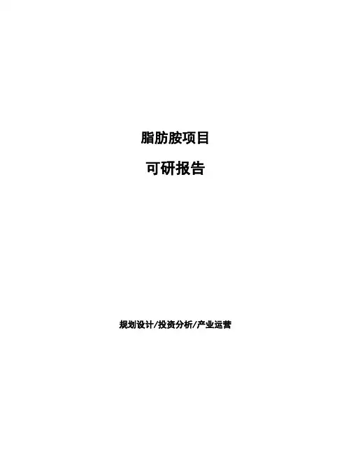 脂肪胺项目可研报告