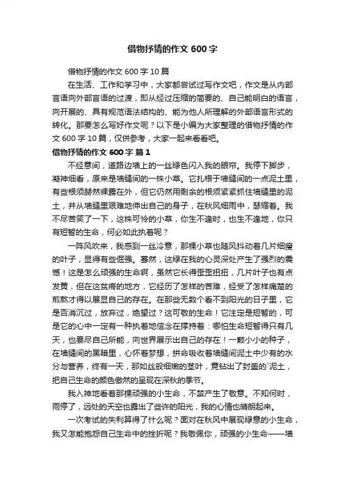借物抒情的作文600字