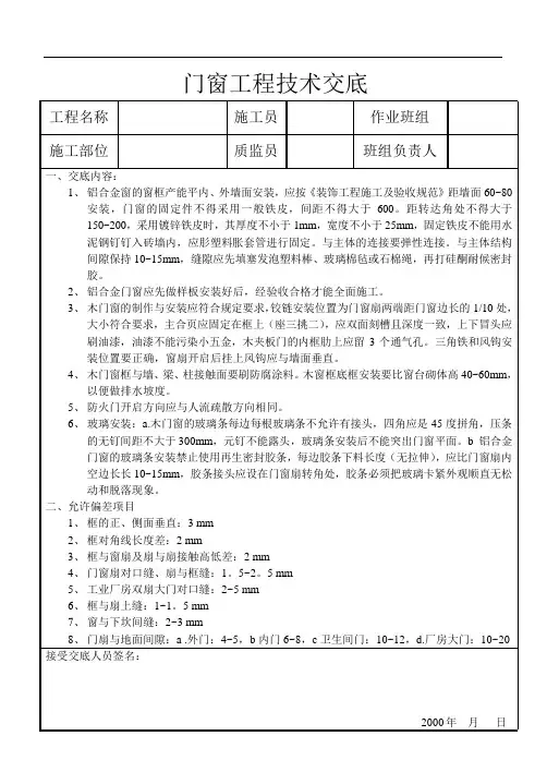 2672.门窗工程技术交底