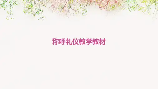 称呼礼仪教学教材