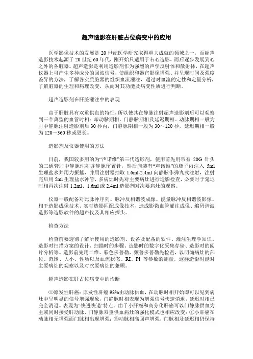 超声造影在肝脏占位病变中的应用