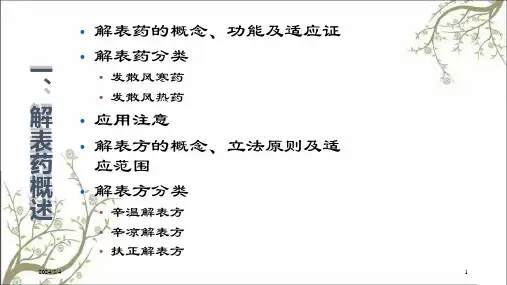 解表药及解表方课件