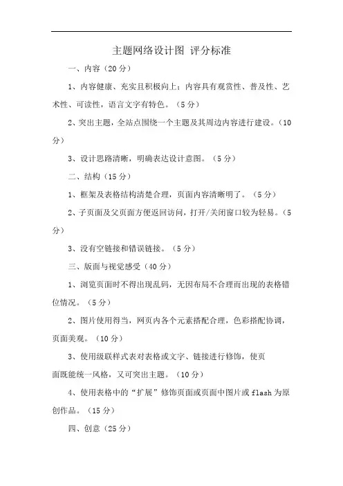 主题网络设计图 评分标准
