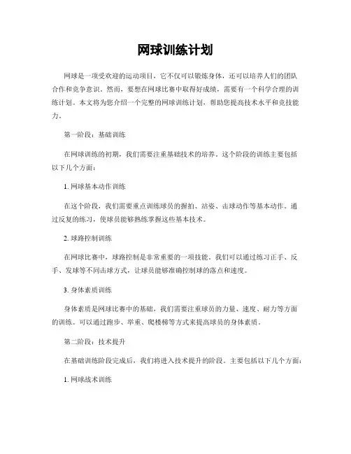 网球训练计划