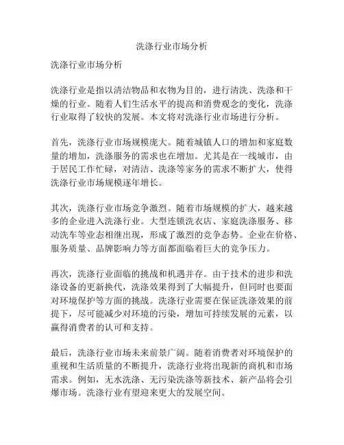 洗涤行业市场分析