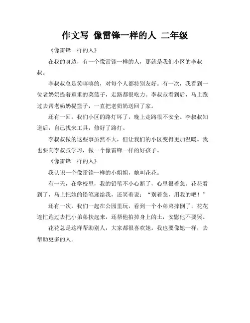 作文写 像雷锋一样的人 二年级