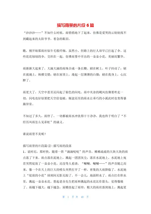 描写雨景的片段6篇