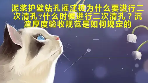 泥浆护壁钻孔灌注桩为什么要进行二次清孔 什么时候进行二次清孔 沉渣厚度验收规范是如何规定的