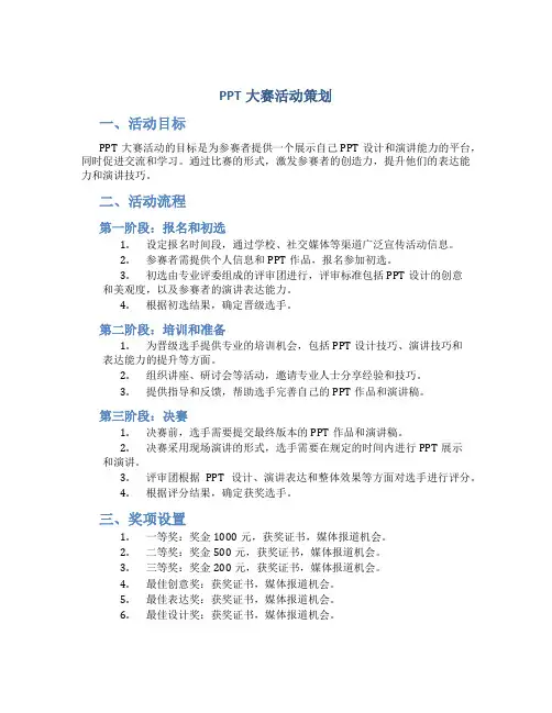 PPT大赛活动策划