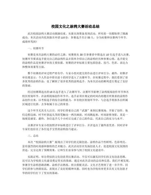 校园文化之涂鸦大赛活动总结