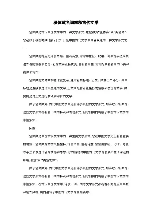骚体赋名词解释古代文学