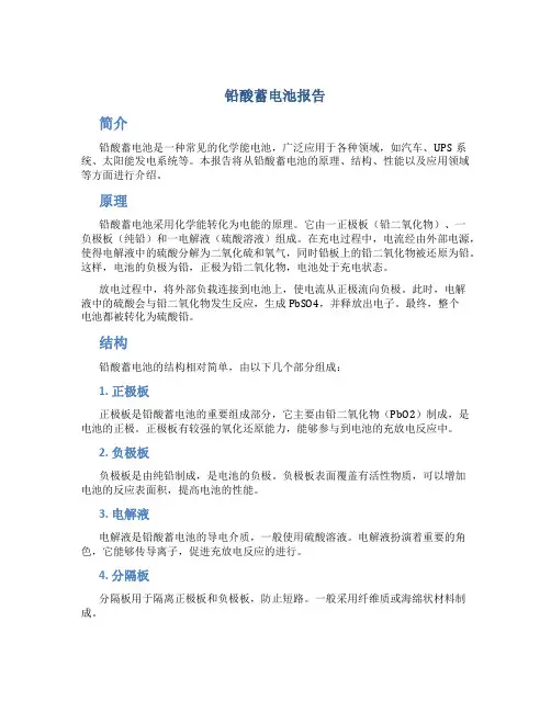 铅酸蓄电池报告