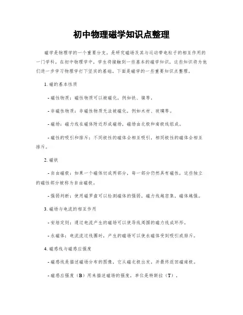 初中物理磁学知识点整理