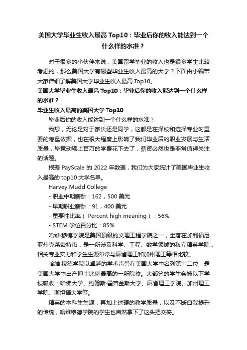 美国大学毕业生收入最高Top10：毕业后你的收入能达到一个什么样的水准？
