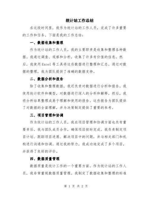 统计站工作总结