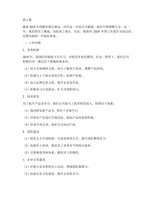 一九年的年度总结(3篇)