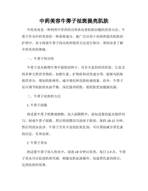 中药美容牛蒡子祛斑提亮肌肤