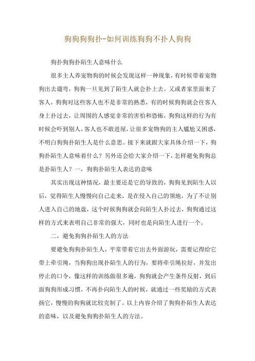 狗狗狗狗扑-如何训练狗狗不扑人狗狗
