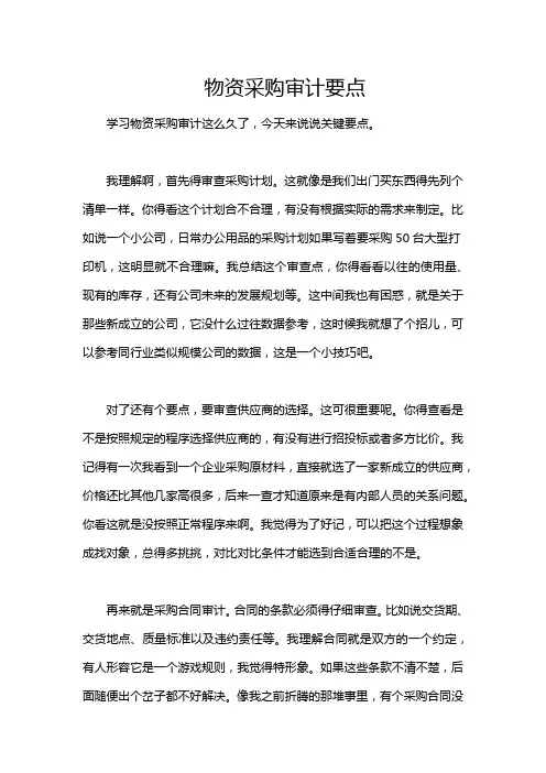 物资采购审计要点