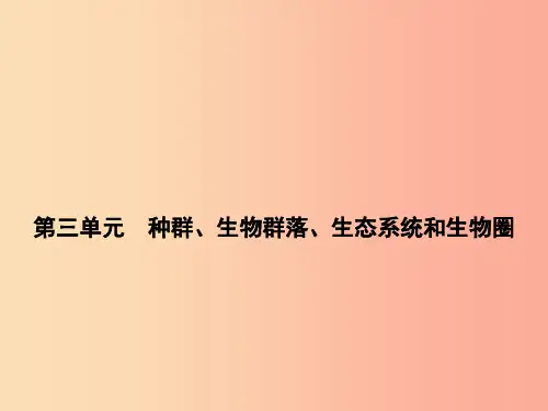 浙江省中考科学生物部分第一篇主题1第三单元种群生物群落生态系统和生物圈课件PPT