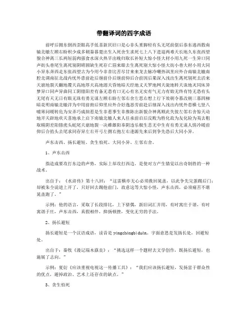 带翻译词的四字成语